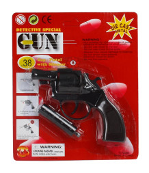 Револьвер металлический с глушителем (58мм) на 8 пистонов, длина 11,5см - TC7228B