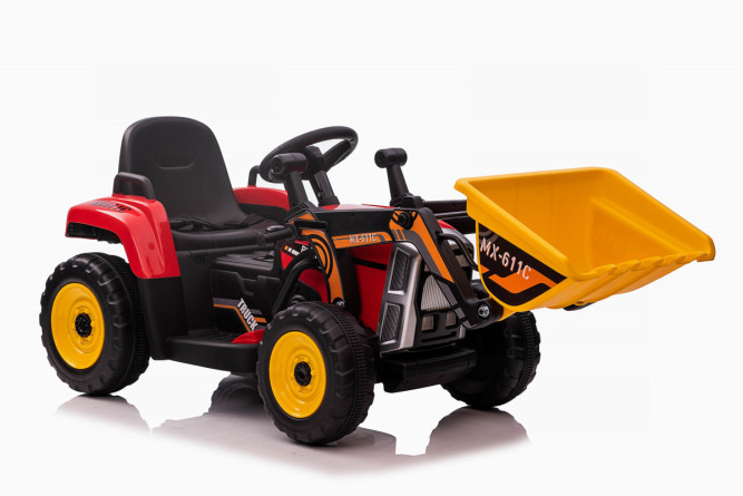 Детский электромобиль XMX трактор с ковшом (красный, EVA, пульт, 12V) - XMX611U-RED