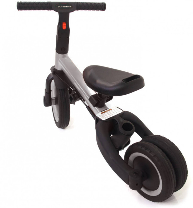 Детский беговел-велосипед 6в1 с родительской ручкой, серый - TR008-GREY
