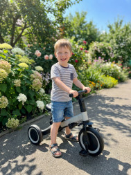 Детский беговел-велосипед 6в1 с родительской ручкой, серый - TR008-GREY