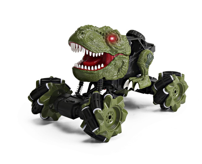 Радиоуправляемая зеленая машина-динозавр T-rex (дрифт колеса, пар) - 11810-GREEN