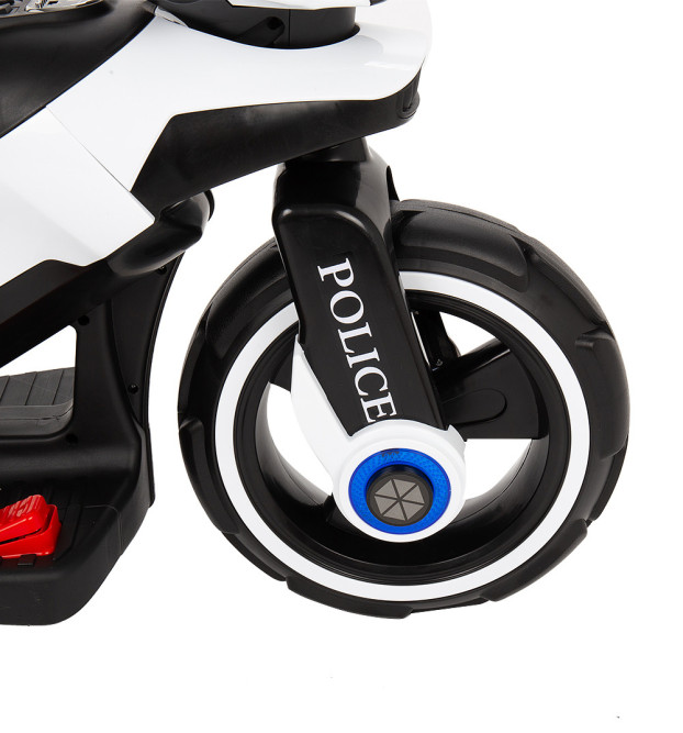 Детский мотоцикл на аккумуляторе Y-MAXI Police White - SW198A-WHITE