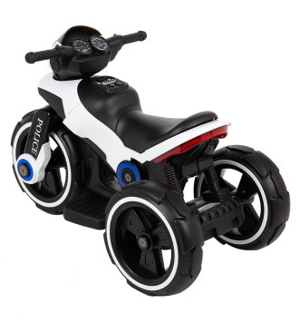 Детский мотоцикл на аккумуляторе Y-MAXI Police White - SW198A-WHITE