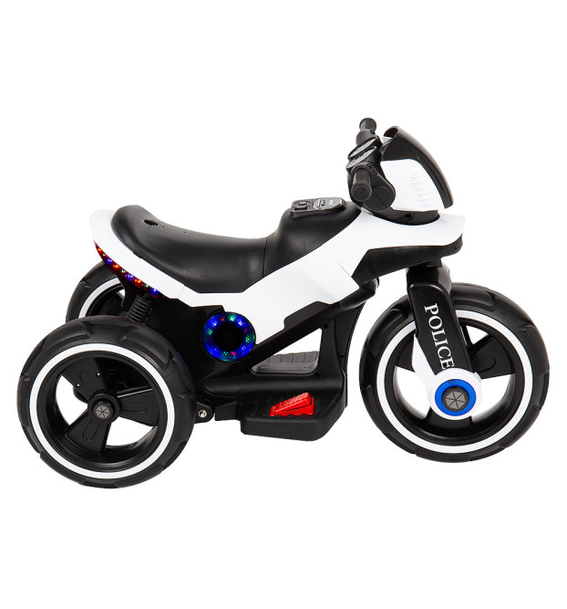 Детский мотоцикл на аккумуляторе Y-MAXI Police White - SW198A-WHITE