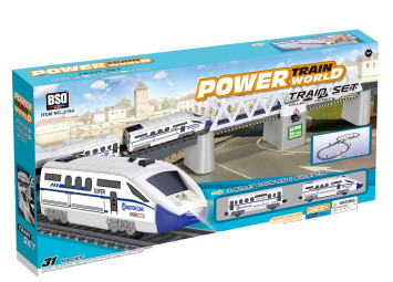 Железная дорога с раздвижным мостом, скоростной поезд, длина полотна 366 см - BSQ-2184