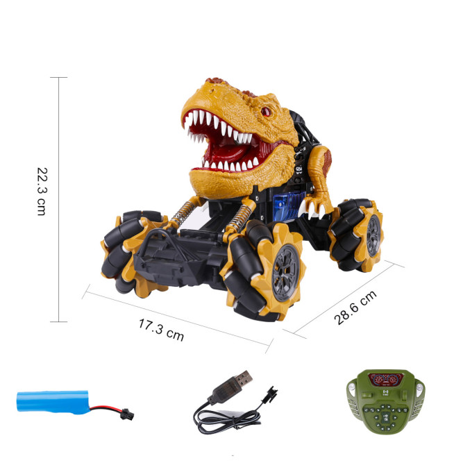 Радиоуправляемая коричневая машина-динозавр T-rex (дрифт колеса, пар) - 11810-BROWN