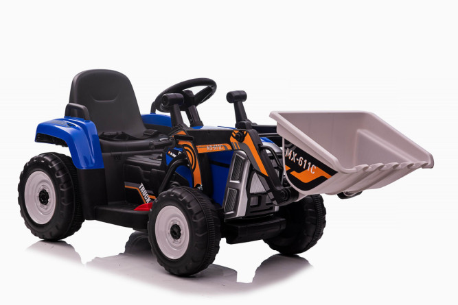 Детский электромобиль XMX трактор с ковшом (синий, EVA, пульт, 12V) - XMX611U-BLUE