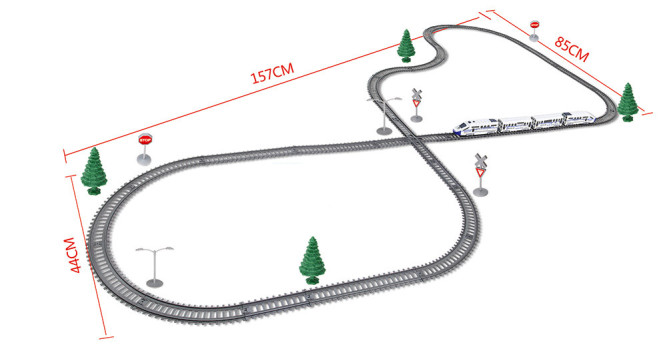 Железная дорога, скоростной поезд, дорожные знаки, длина полотна 457 см - BSQ-2183