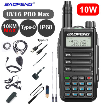 Рация (радиостанция) Baofeng Black UV-16 Pro Max V1 (10W) IP68 Type-C - UV-16-PRO-MAX-V1-BLACK