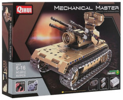 Радиоуправляемый конструктор зенитный танк QiHui Technics 4CH 2.4G 457 деталей - QH8012