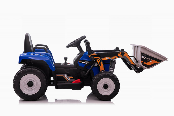 Детский электромобиль XMX трактор с ковшом и прицепом (синий, EVA, пульт, 12V) - XMX611U-BLUE