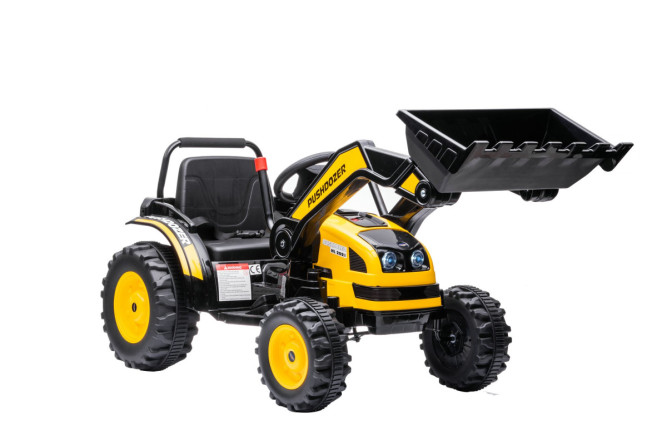 Детский электромобиль трактор с ковшом и пультом управления (желтый, 2WD, EVA) - HL389-LUX-YELLOW