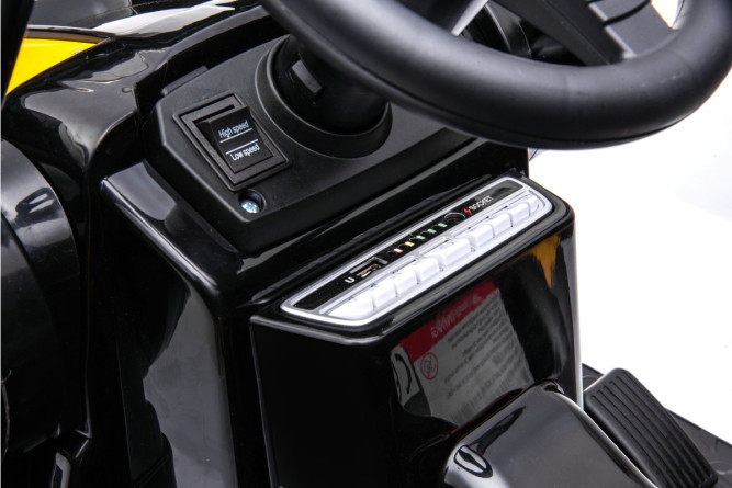 Детский электромобиль трактор с ковшом и пультом управления (желтый, 2WD, EVA) - HL389-LUX-YELLOW