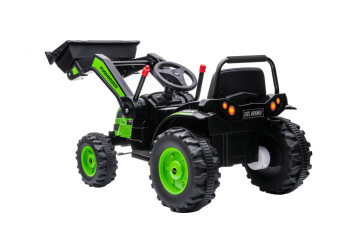 Детский электромобиль трактор с ковшом и пультом управления (зеленый, 2WD, EVA) - HL389-LUX-GREEN