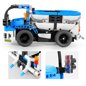 Конструктор грузовик QiHui 394 детали (2в1 бетономешалка и самосвал, пульт) - QH8023