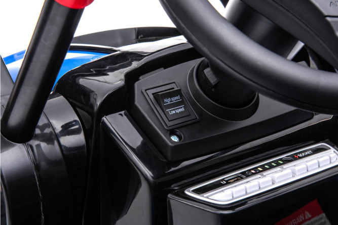 Детский электромобиль трактор с ковшом и пультом управления (синий, 2WD, EVA) - HL389-LUX-BLUE