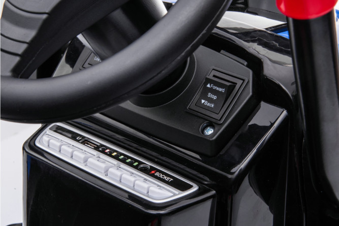 Детский электромобиль трактор с ковшом и пультом управления (синий, 2WD, EVA) - HL389-LUX-BLUE