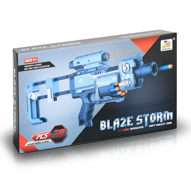 Пистолет с мягкими пулями и фонариком на батарейках &amp;quot;BlazeStorm&amp;quot; - ZC7083