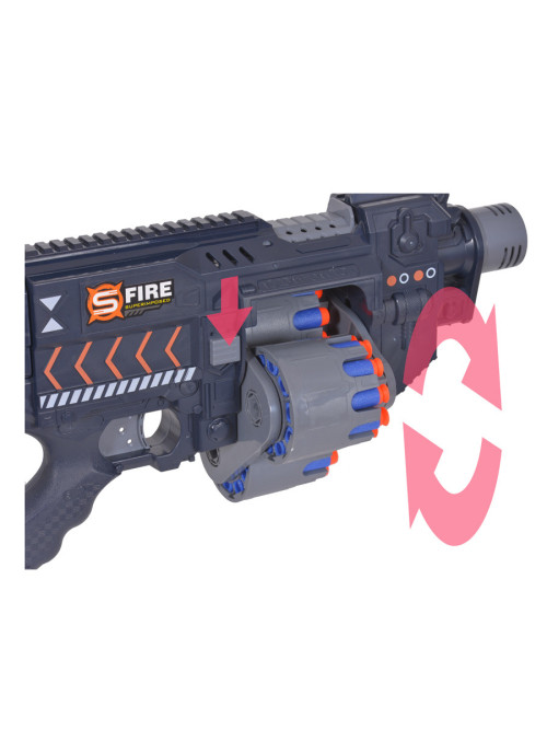 Автомат синий на батарейках с мягкими пулями - G2A