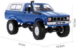 Радиоуправляемая машина WPL пикап Hilux (синяя) 4WD 2.4G 1:16 RTR - WPLC-24-BLUE