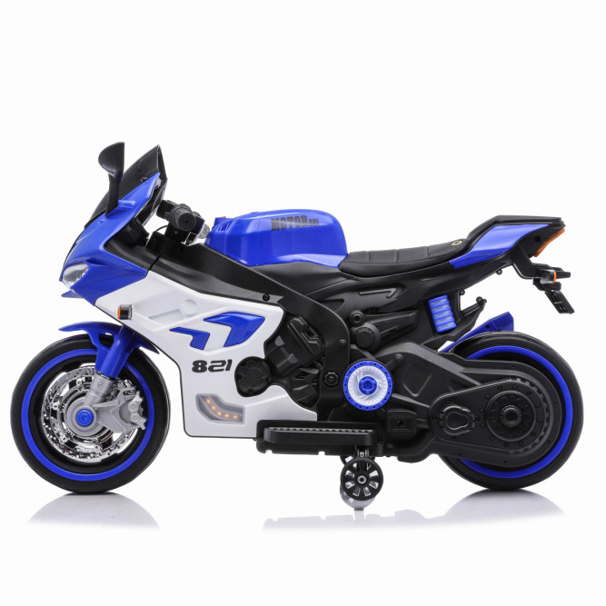 Детский электромотоцикл Ducati (12V, EVA, ручка газа, спидометр) - FT-821-BLUE-WHITE