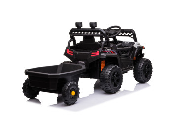 Детский электромобиль багги с прицепом (белый, 12В, 2WD, EVA, пульт) - BDM0929-WHITE-TRAILER