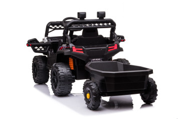 Детский электромобиль багги с прицепом (белый, 12В, 2WD, EVA, пульт) - BDM0929-WHITE-TRAILER