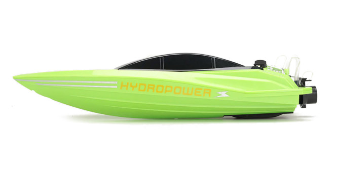 Радиоуправляемый катер с водяной помпой Green HydroJet (25 км/ч, 42 см) - HC807-GREEN