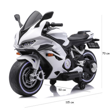 Детский электромотоцикл Ducati (12V, EVA, ручка газа, спидометр) - FT-821-WHITE