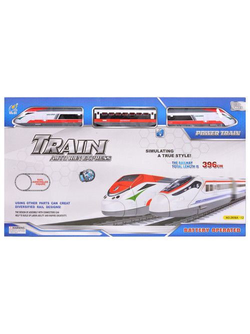 Железная дорога Скоростной экспресс (длина полотна 396 см, на батарейках) - LQ-2936A-12