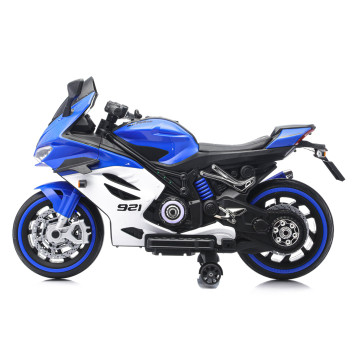 Детский электромотоцикл Ducati (12V, EVA, ручка газа, спидометр) - FT-921-BLUE-WHITE