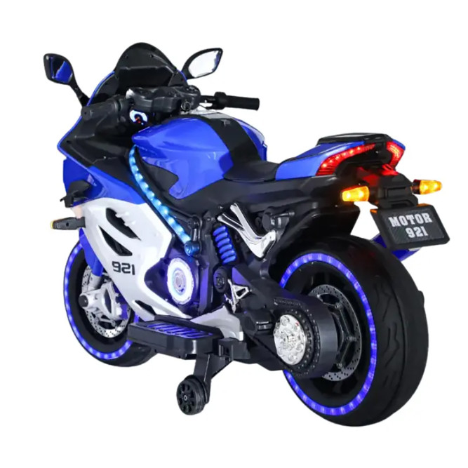 Детский электромотоцикл Ducati (12V, EVA, ручка газа, спидометр) - FT-921-BLUE-WHITE