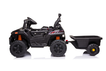 Детский электромобиль багги с прицепом (черный, 12В, 2WD, EVA, пульт) - BDM0929-BLACK-TRAILER