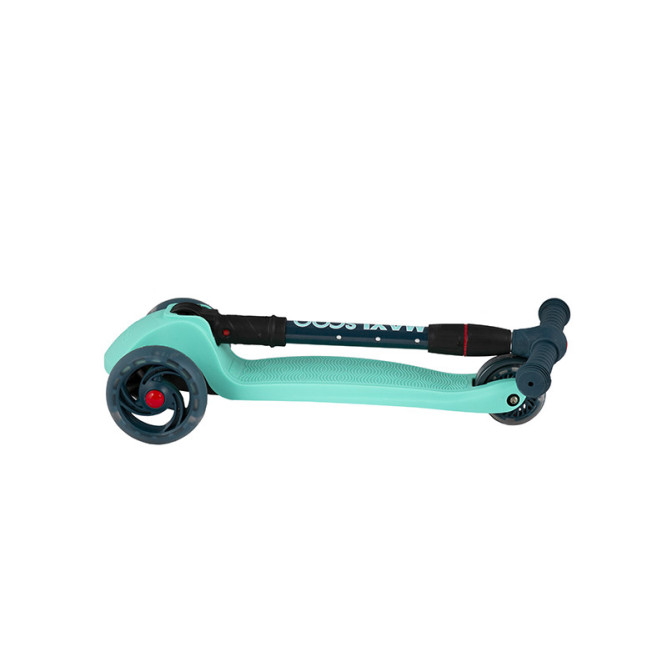 Самокат Трехколесный Складной, со Светящимися Колесами, Мятный - MSC-B072004D