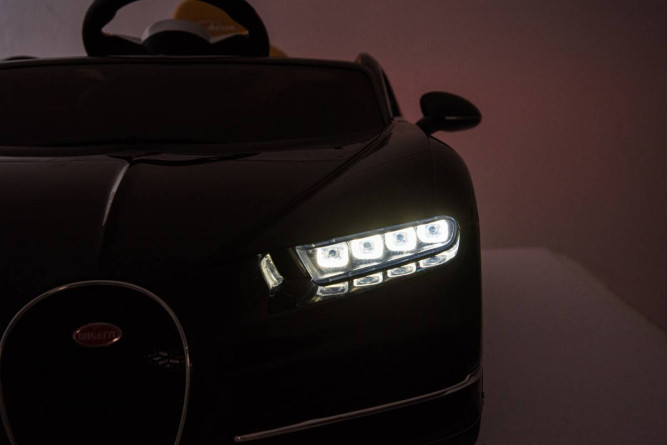 Детский электромобиль Bugatti Chiron (черный лак, 12V) - HL318
