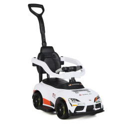 Электромобиль каталка 3in1 Toyota GR SUPRA GT4 (6V, EVA, ручка, пульт) - SMT-519B-WHITE