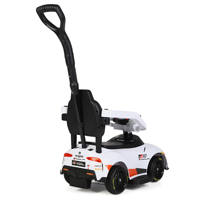 Электромобиль каталка 3in1 Toyota GR SUPRA GT4 (6V, EVA, ручка, пульт) - SMT-519B-WHITE