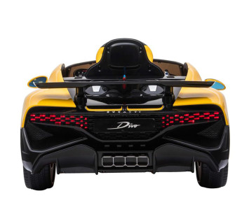 Детский электромобиль Bugatti Divo (желтый лак, 12V) - HL338