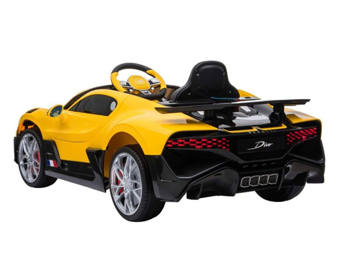 Детский электромобиль Bugatti Divo (желтый лак, 12V) - HL338