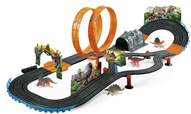 Гоночный автотрек JJ Slot Мир динозавров (длина трека 282 см, от сети, 1:43) - JJ149-2