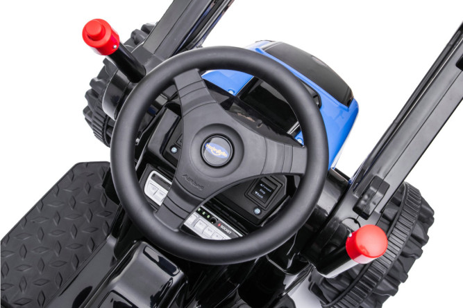 Детский электромобиль трактор с ковшом и прицепом (синий, 2WD, EVA) - HL389-LUX-BLUE-TRAILER