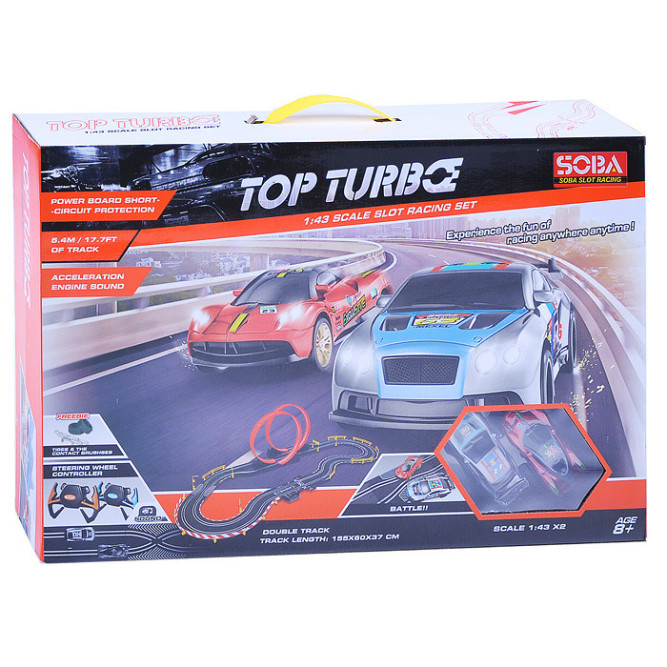 Гоночный автотрек Soba (540 см, 2 машинки на пульте, питание от сети) - SOBA-A47-21