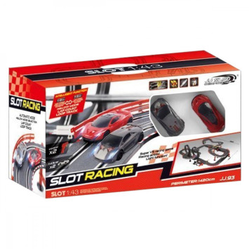 Гоночный автотрек JJ Slot Ралли (длина трека 1420 см, от батареек, 1:43) - JJ93-1