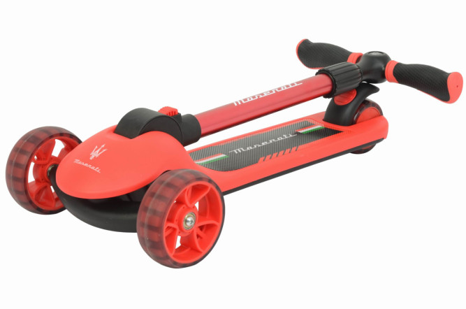Трехколесный беговел-самокат Maserati с сиденьем - CLB-0140-RED