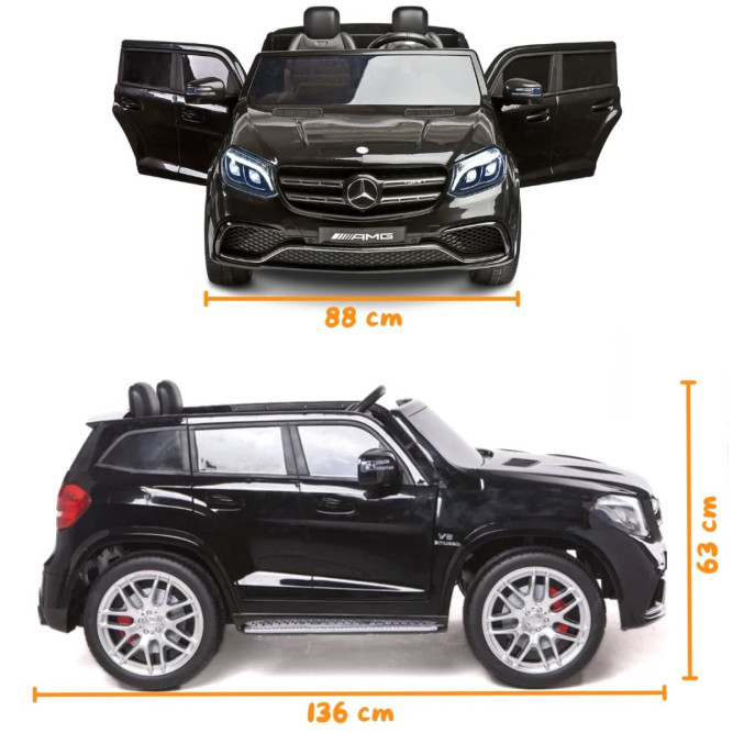 Электромобиль Mercedes Benz GLS63 (черный лак, 4WD, 12V) - HL228