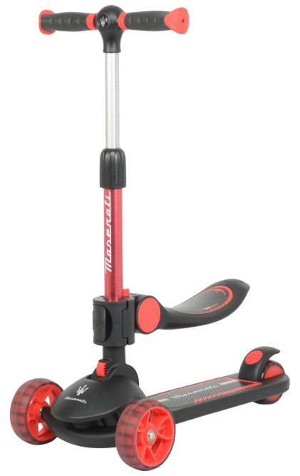 Трехколесный беговел-самокат Maserati с сиденьем - CLB-0140-BLACK