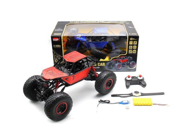 Радиоуправляемый красный краулер MZ 4WD 1:10 (48 см, пульт+часы) - MZ-YY2025-RED