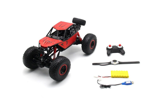 Радиоуправляемый красный краулер MZ 4WD 1:10 (48 см, пульт+часы) - MZ-YY2025-RED
