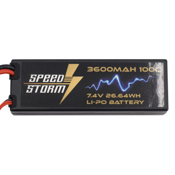 Аккумулятор Speed Storm Li-Po 7.4V 100C 3600 mAh Hard Case разъем T-plug (Deans) - SS-2S3600-100-D