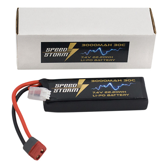 Аккумулятор Speed Storm Li-Po 7.4V 30C 3000 mAh разъем T-plug (Deans) - SS-2S3000-30-D